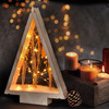Solight LED dřevěná vánoční dekorace, zasněžené zimní květiny, 37cm, 2x AA 1V267