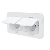 Solight vestavná podlahová dvojzásuvka, IP55, matná bílá, obdélníkové víčko 5B323W
