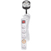 Solight prodlužovací přívod 3m, 5 zásuvek, vypínač, 16A/3680W, PVC, bílý PP52X