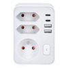 Solight rozbočka 1x 16A + 2x 2,5A, 2xUSB A+C rychlonabíječka 20W PD, bílá, vypínač P109PD20