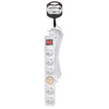 Solight prodlužovací přívod 3m, 6 zásuvek, vypínač, 16A/3680W, PVC, bílý PP72X