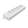 Solight prodlužovací přívod 6 zásuvek, 2m, 3 x 1mm2, bílý, 6+1 vypínač PP160