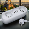 Solight 2z + USB A+C 17W, cestovní prodlužovací přívod 1.5m, bílý PP154C