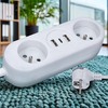 Solight 2z + USB A+C 17W, cestovní prodlužovací přívod 1.5m, bílý PP154C