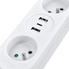 Solight 2z + USB A+C 17W, cestovní prodlužovací přívod 1.5m, bílý PP154C