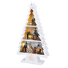 Solight LED dřevěný vánoční stromek s dekoracemi, 13x LED, bílá, 53cm, 2x AA 1V283