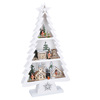 Solight LED dřevěný vánoční stromek s dekoracemi, 13x LED, bílá, 53cm, 2x AA 1V283