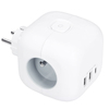 Solight rozbočka kostka, 3x 16A + USB A+C, bílá, vypínač P110C