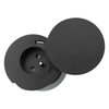 Solight vestavná zásuvka + USB A+C + Wireless 10W, otočné víčko, kabel 2m, černá PP119CWB
