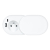 Solight 1z + USB A+C 20W PD vestavná zásuvka s posuvným víčkem, 2m, matná bílá PP124CW-PD20