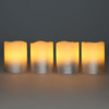 Solight sada LED svíček s časovačem, 4x svíčka, 6,5cm, stříbrná barva, 4xCR2032 součástí 1V284