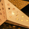 Solight LED dřevěná vánoční hvězda, závěsná, časovač, 20x LED, 65cm, 2x AA 1V293