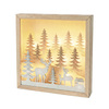 Solight LED 3D dřevěná vánoční dekorace v rámu, 12x LED, 25cm, 2x AA 1V306