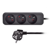 Solight prodlužovací přívod, 3 zásuvky, černý, 3m PP09