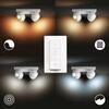 Hue White Ambiance Bodové svítidlo Philips Buckram BT 50474/31/P6 LED GU10 4x5W 4x350lm 2200-6500K 230V, bílé s dálkovým ovladačem a Bluetooth