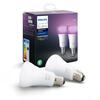 Hue Bluetooth LED White and Color Ambiance žárovka 2xE27 A19 9W 806lm 2200K-6500K