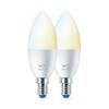 WiZ SET 2x LED žárovka E14 C37 Candle 4,9W (40W) 470lm 2700-6500K IP20, stmívatelná