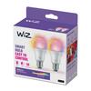 WiZ SET 2x LED žárovka E27 A60 8W (60W) 806lm 2200-6500K RGB IP20, stmívatelná