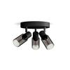 Philips Palms bodové svítidlo 3x E14 25W bez zdroje 20cm kulaté IP20, černé
