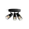 Philips Palms bodové svítidlo 3x E14 25W bez zdroje 20cm kulaté IP20, černé