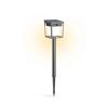 Philips Blaise UltraEfficient solární LED sloupek se senzorem 1,5W 250/20lm 3000K IP44, hranatý, antracit