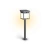 Philips Blaise UltraEfficient solární LED sloupek se senzorem 1,5W 250/20lm 3000K IP44, hranatý, antracit