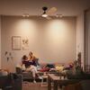 Philips Olas stropní ventilátor a svítidlo 28W+24W 3000/4300/6500K 106cm černá a dřevo