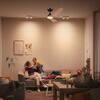 Philips Olas stropní ventilátor a svítidlo 32W+24W 3000/4300/6500K 132cm černá a dřevo
