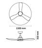 Philips Olas stropní ventilátor a svítidlo 32W+24W 3000/4300/6500K 132cm černá a dřevo