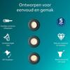 Philips Peridot Rec Kit Rd zapuštěné svítidlo kulaté 7W, AC 220-240, IP20, (3 ks), černá