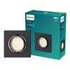 Philips Peridot Rec Kit Sq zapuštěné svítidlo hranaté 7W, AC 220-240, IP20, černá