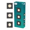 Philips Peridot Rec Kit Sq zapuštěné svítidlo hranaté 7W, AC 220-240, IP20, (3 ks), černá