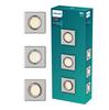 Philips Peridot Rec Kit Sq zapuštěné svítidlo hranaté 7W, AC 220-240, IP20, (3 ks), nikl