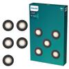 Philips Peridot Rec Kit Rd zapuštěné svítidlo kulaté 7W, AC 220-240, IP20, (5 ks), černá