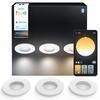 Philips Hue Adore zápustné koupelnové svítidlo kulaté 3x4,2W, 2000-6500K, IP44, bílá (3ks)