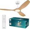 Philips Olas stropní ventilátor a svítidlo 35W+24W 3000/4300/6500K 132cm bílá a dřevo