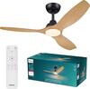 Philips Olas stropní ventilátor a svítidlo 35W+24W 3000/4300/6500K 132cm černá a dřevo
