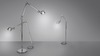 Artemide stolní/nástěnná/stojací LED lampa Tolomeo 8 W 2700K stmívatelná hliník bez podstavce