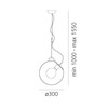 Artemide závěsné svítidlo Miconos E27 15W 220-240V chrom