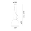Artemide závěsné svítidlo Nur Design Collection E27 max 23 W anodizovaný hliník