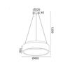 ACA Lighting Decoled LED závěsné svítidlo BR81LEDP45WH
