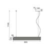 ACA Lighting závěsné svítidlo LED 11W 3000K 1180LM kov černá 8,5X80XH110CM OFIS DCR39211