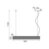 ACA Lighting závěsné svítidlo LED 11W 3000K 1180LM kov černá 8,5X80XH110CM OFIS DCR39211