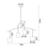 ACA Lighting závěsné svítidlo LED 4XE27 kov černá+kůže D60XH150CM ESCALA DCR39219
