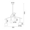 ACA Lighting závěsné svítidlo LED 4XE27 kov černá+kůže D60XH150CM ESCALA DCR39219