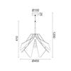 ACA Lighting závěsné svítidlo 1XE27 bílá akryl + černý kov D45XH120CM ORIGAMI EF39P145WH