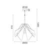ACA Lighting závěsné svítidlo 1XE27 bílá akryl + černý kov D45XH120CM ORIGAMI EF39P145WH