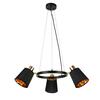 ACA Lighting závěsné svítidlo 3XE14 černý kov + stínítko D63XH100CM NORMA EG213P63BK
