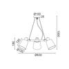 ACA Lighting závěsné svítidlo 3XE14 bílý kov + stínítko D63XH100CM NORMA EG213P63WH