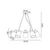ACA Lighting závěsné svítidlo 5XE14 černý kov + stínítko D73XH100CM NORMA EG215P73BK